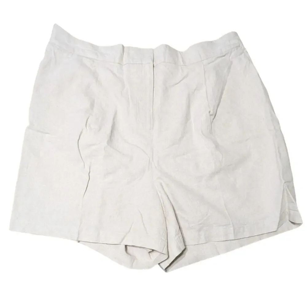 City Chic Sicilian Beige Linen Cotton Pocket Shorts Womens Trendy Plus Size 18 - Picture 5 of 13